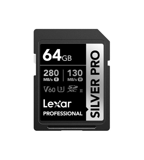 LEXAR SDcard 64GB Silver PRO SDXC UHS-II 64GB W 130MB/s R 280MB/s LSDSIPR064G-BNNNG 